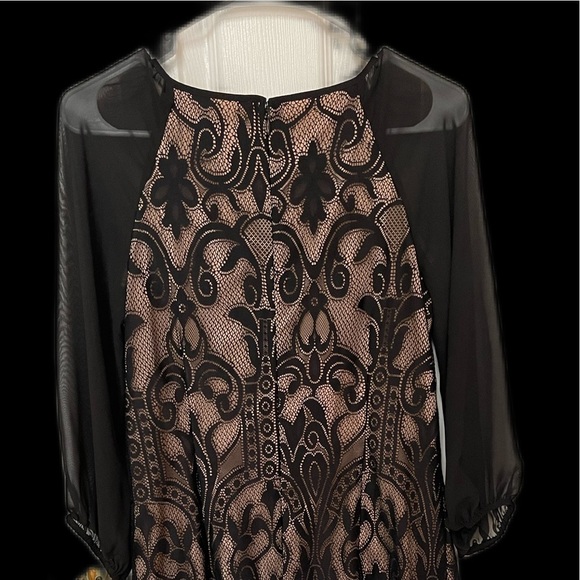 Adrianna Papell Size 6 Dress, Black with a cream color underneath lace, business - Picture 9 of 9